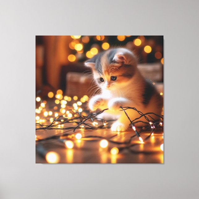 Toile chaton et lumières (Recto)
