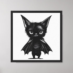 Toile Chaton Noir Grumpy Halloween En Costume De Chat