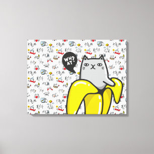 Toile Chats amusants, lait et magie.