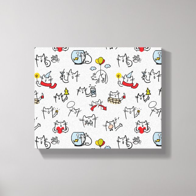 Toile Chats amusants, lait et magie. (Recto)