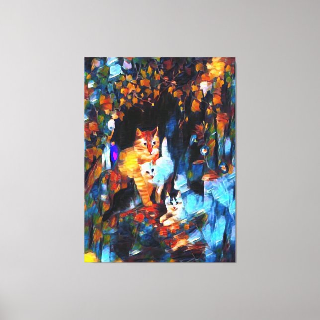 Toile Chats curieux (Recto)