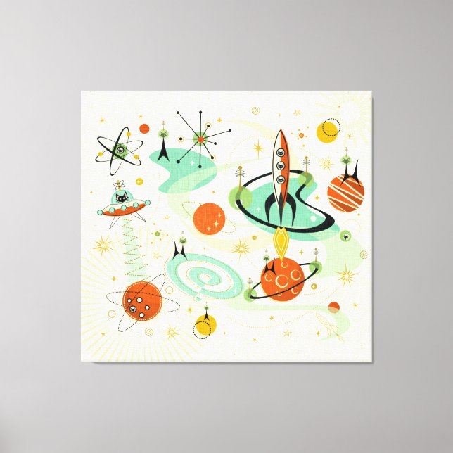 Toile Chats de l'espace atomique ©studioxine (Recto)