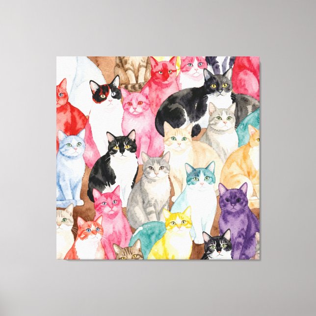 Toile Chats en multicolore (Recto)