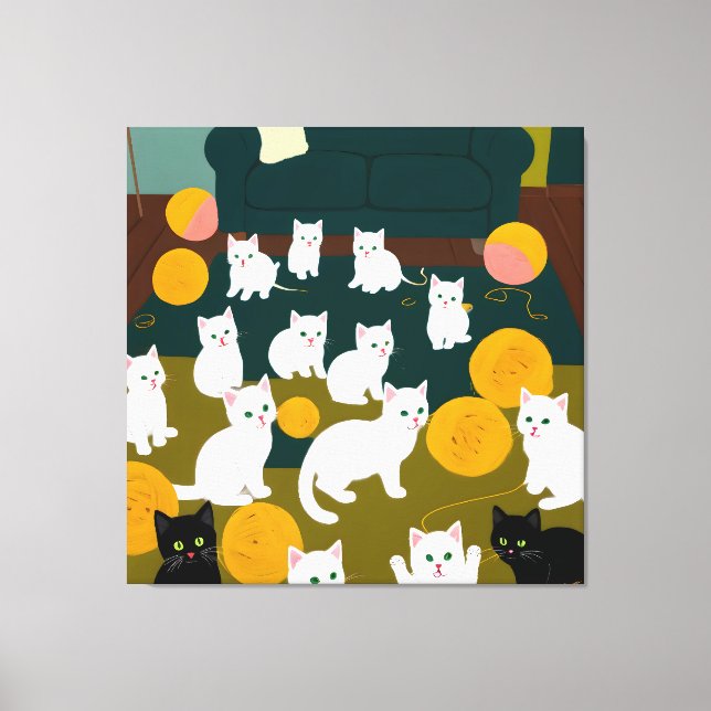 Toile Chats et laine (Recto)