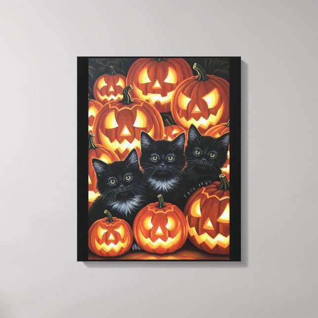 Toile Chats noirs et Jack O’Lanterns (Recto)