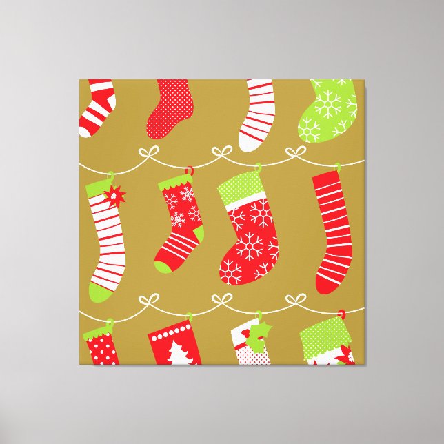 Toile Chaussettes d'hiver rétro de Noël (Recto)