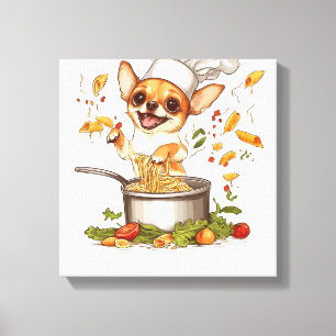 Toile Chef Chihuahua � Maître Chien de Cuisine