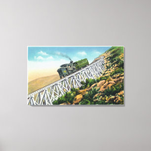 Toile Chemin de fer de dent de Mt Washington, l'échelle