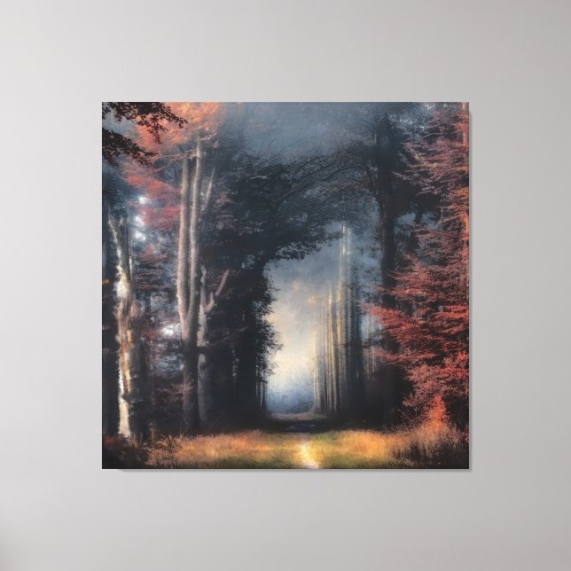 Toile Chemin Vers La Lumière Dans Une Forêt D'Arbre (Recto)