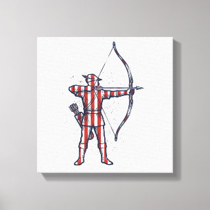 Toile Chemise de chasse à l'arc du drapeau américain Vin