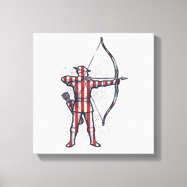 Toile Chemise de chasse à l'arc du drapeau américain Vin (Recto)