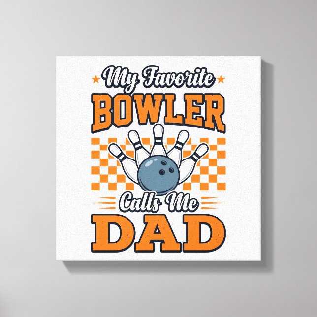 Toile Chemise de papa de bowling Mon meilleur quilleur m (Recto)