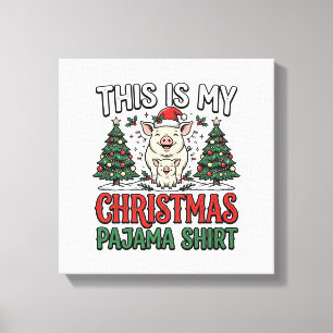 Toile Chemise de pyjama de Noël Cochon Mignon Vacances V