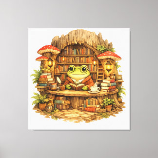 Toile Chemise Frog Bookstore | Cottagecore Grenouille en
