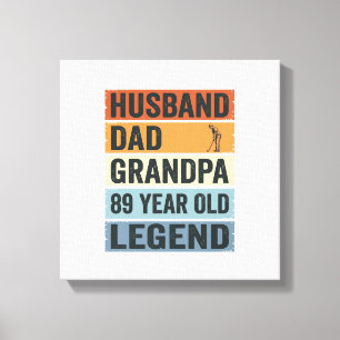 Toile Chemise Légende Grand-Père Papa Mari 89 Ans_1