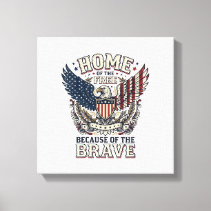 Toile Chemise vintage aigle patriotique Home of the Free