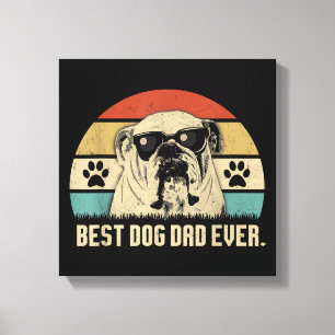 Toile Chemise Vintage Meilleur Papa Bulldog Anglais De T