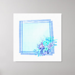 Toile Chèques encadrés avec arrière - plan bleu clair & 