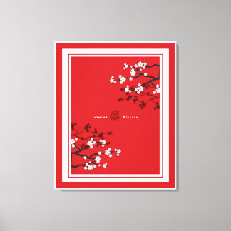 Toile Cherry Blossoms double bonheur Mariage chinois