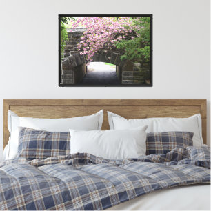 Toile Cherry Blossoms et Stone Bridge Photo