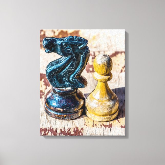 Toile Chess Pawn et Knight - anciens combattants (Recto)