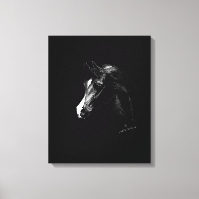 Toile Cheval arabe classique noir (option plus petite) (Recto)