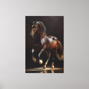 Toile Cheval Belge Warmblood - Peinture à l'huile