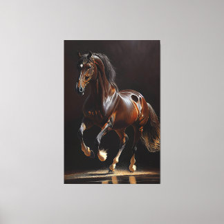 Toile Cheval Belge Warmblood - Peinture à l'huile