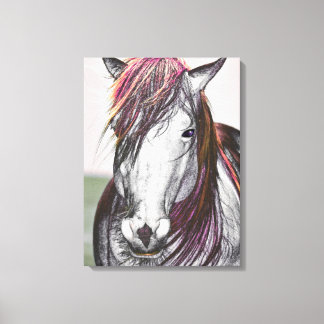 Toile Cheval Blanc Cheval Rose Design Art