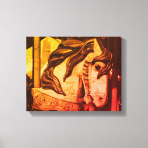 Toile Cheval Carrousel Silencieux À Vapeur En Sepia Vint