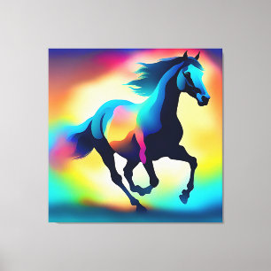 Toile Cheval d'aquarelle coloré