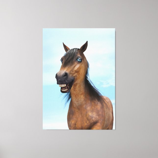Toile Cheval de baie souriant heureux (Recto)