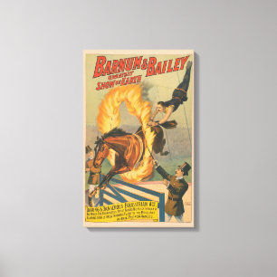 Toile Cheval De Cirque Qui Traverse Un Flaming Hoop