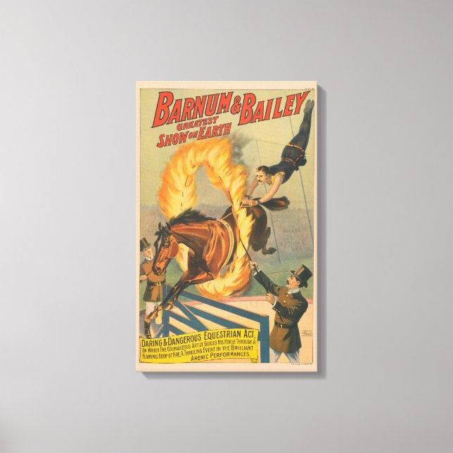 Toile Cheval De Cirque Qui Traverse Un Flaming Hoop (Recto)