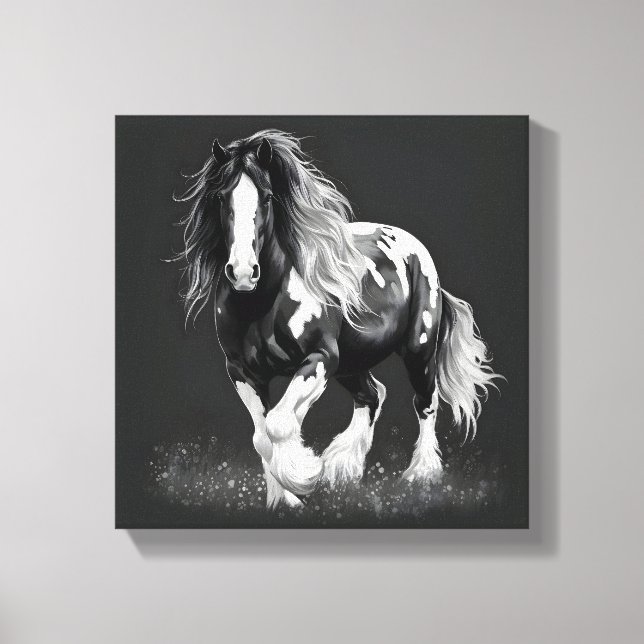 Toile Cheval de Cob Tzigane monochrome (Recto)