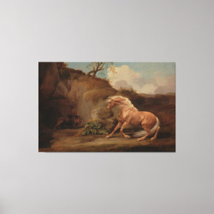 Toile "Cheval effrayé par un lion" par George Stubbs art