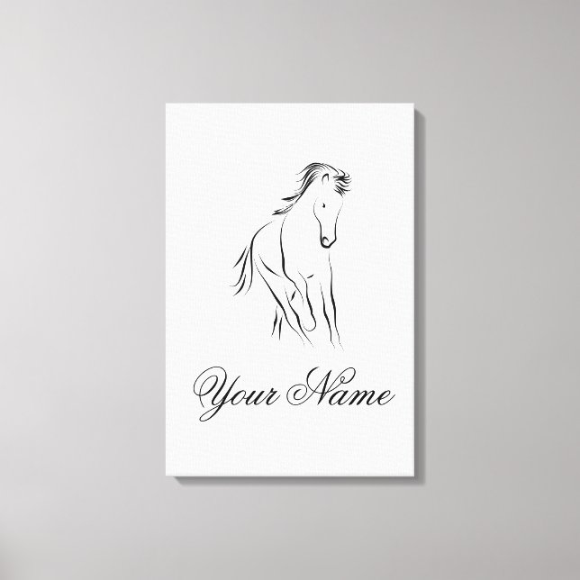 Toile Cheval en couleur noire (Recto)