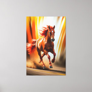 Toile Cheval en Course Fougueux – Art Énergétique Dynami
