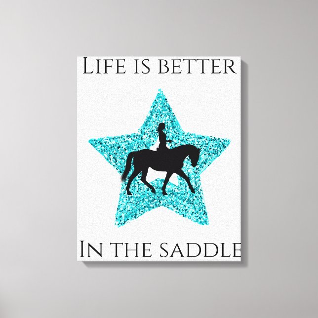 Toile Cheval et cavalier - La vie est meilleure dans la  (Recto)