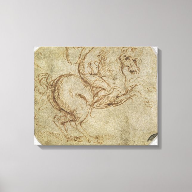 Toile Cheval et Cavalier (stylo et encre sur papier) (Recto)