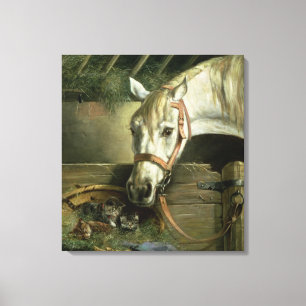 Toile Cheval et chatons, 1890