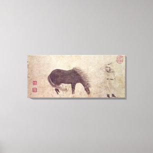 Toile Cheval et marié en hiver