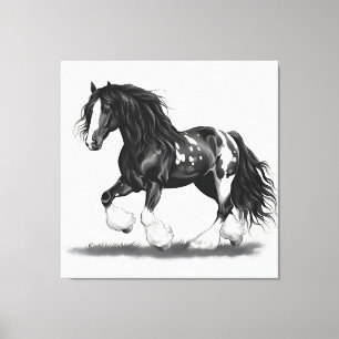 Toile Cheval monochrome Gypsy Vanner
