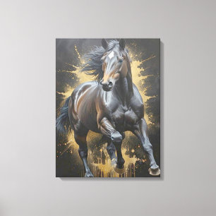 Toile cheval noir funky