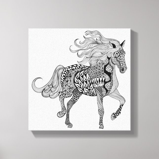 Toile Cheval noir inspiré 6 (Recto)