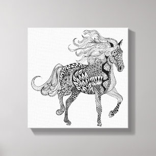 Toile Cheval noir inspiré 6