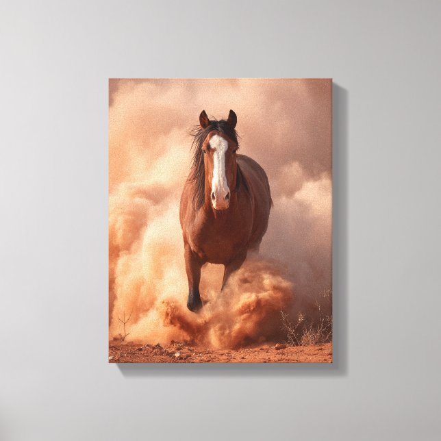 Toile Cheval qui charge tempête de poussière Art du couc (Recto)