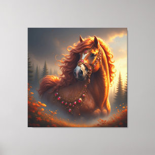 Toile Cheval Rouge Majestueux