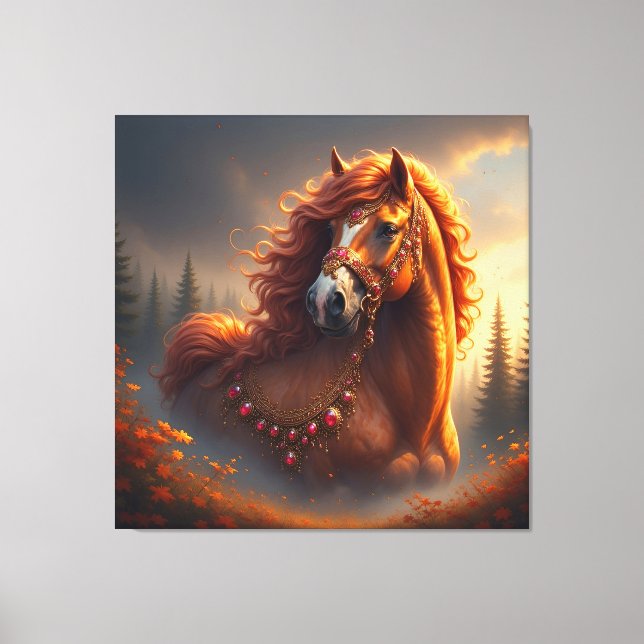 Toile Cheval Rouge Majestueux (Recto)