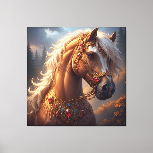Toile Cheval Rouge Majestueux (Recto)